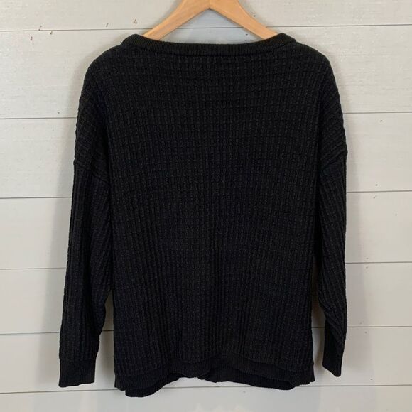 Lulus Black Cardigan with Gold Buttons slouchy and cozy heavyweight size large - Picture 8 of 9